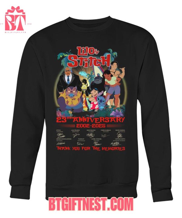 Lilo & Stitch 23rd Anniversary 2002-2025 Thank You For The Memories 2D T-Shirt
